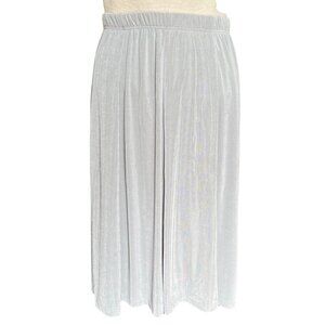 Magic Scarf‎ Slinky Skirt Silver Gray  One Size Stretch Comfort Skirt Lined New